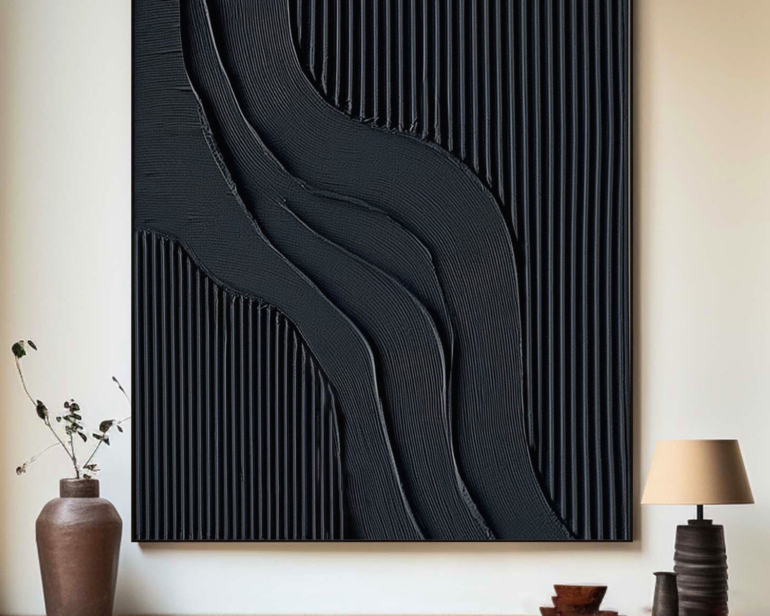 Large Black Wall Art: Oversized Dark Bold Statement Pieces