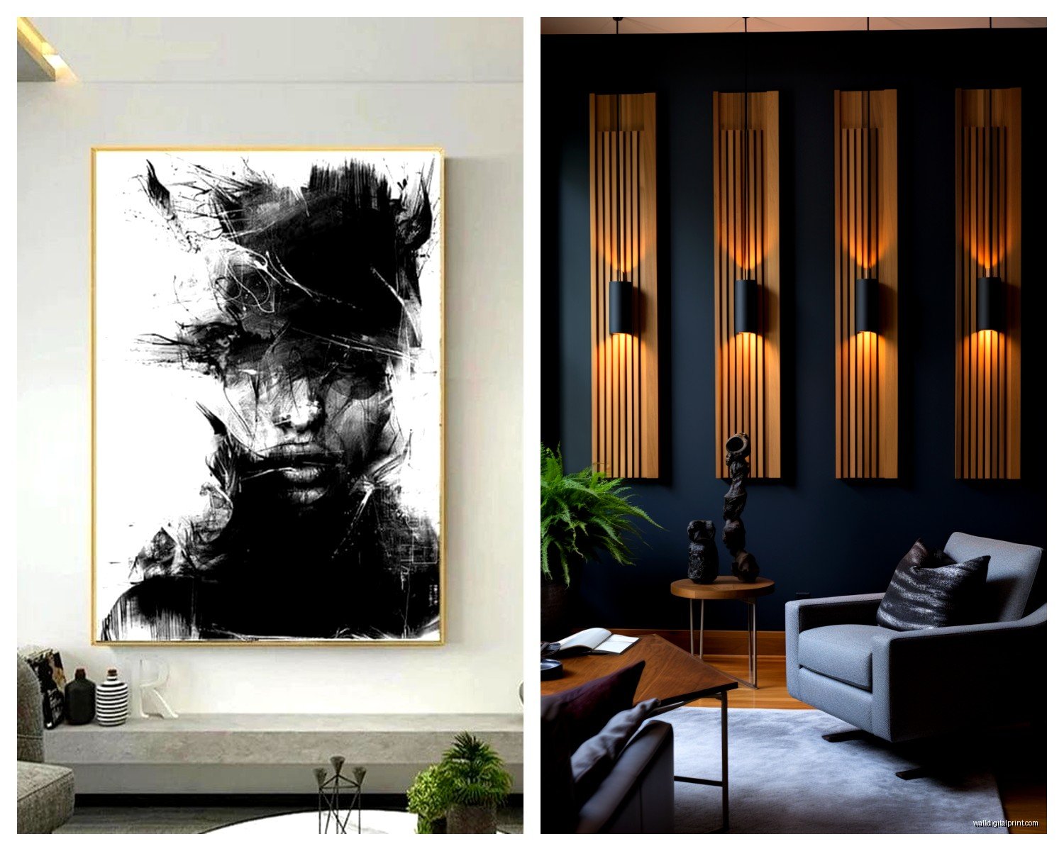 Large Black Wall Art: Oversized Dark Bold Statement Pieces
