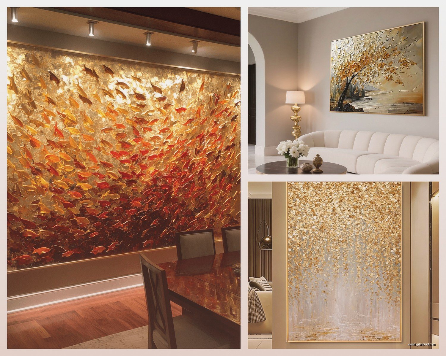 Large Gold Wall Art: Oversized Metallic Luxury Designs