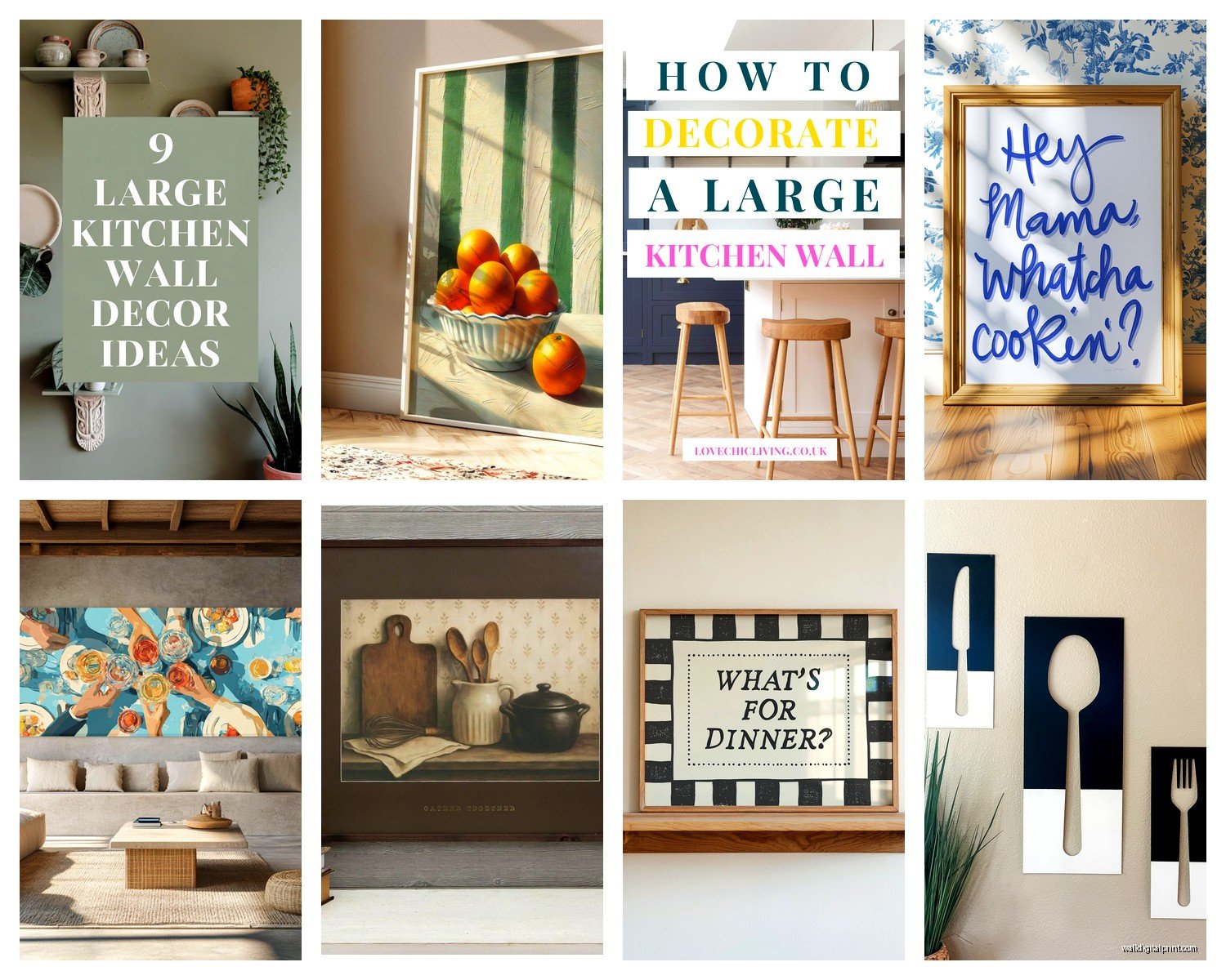 Large Kitchen Wall Art: Oversized Cooking Space Designs