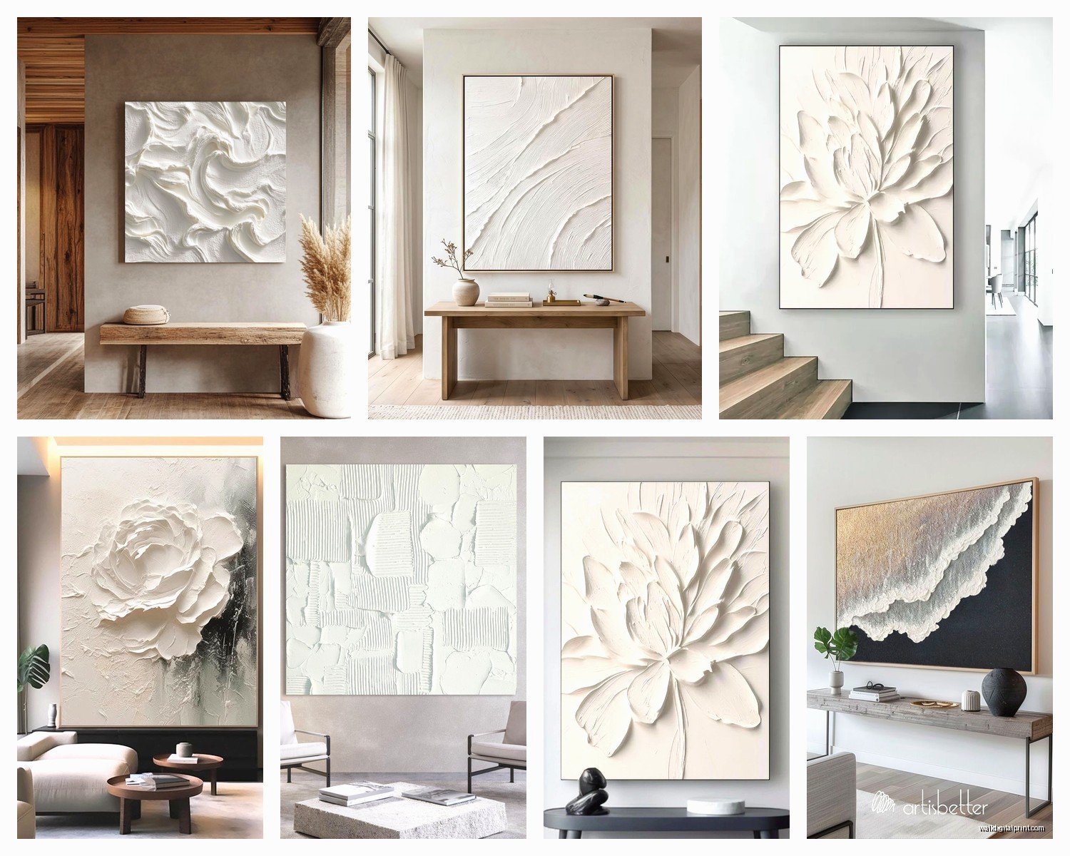 Large White Wall Art: Oversized Pure Neutral Designs