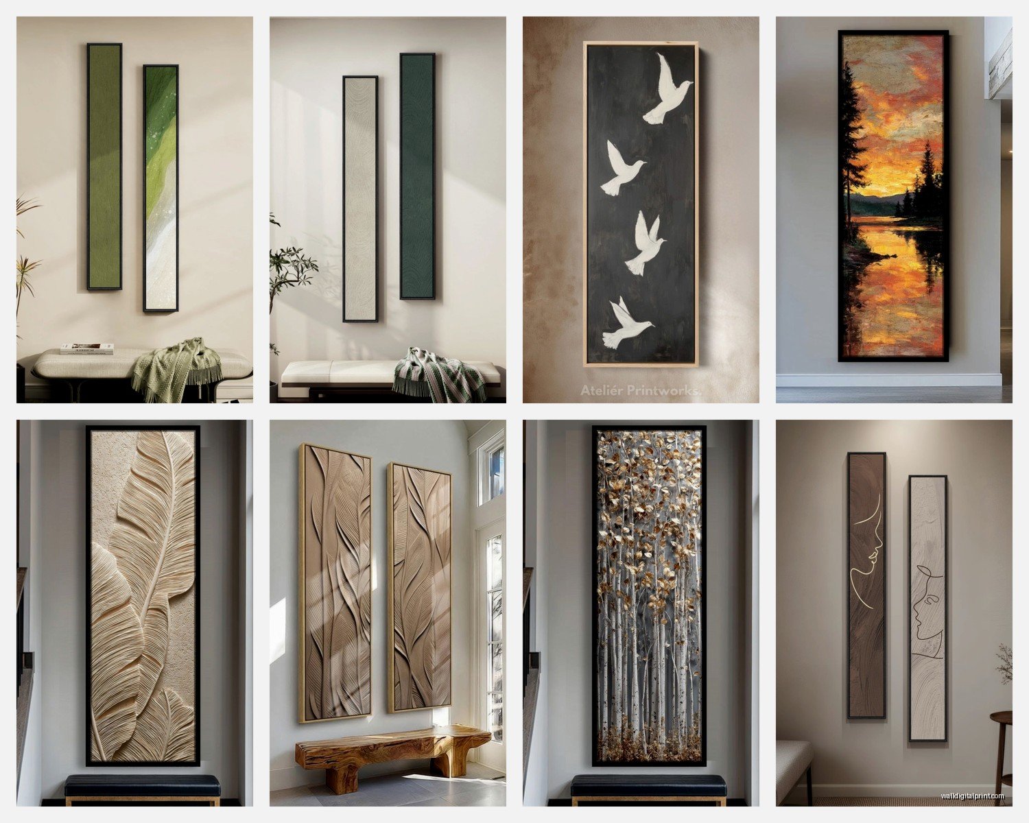 Long Narrow Vertical Wall Art: Tall Slim Portrait Pieces