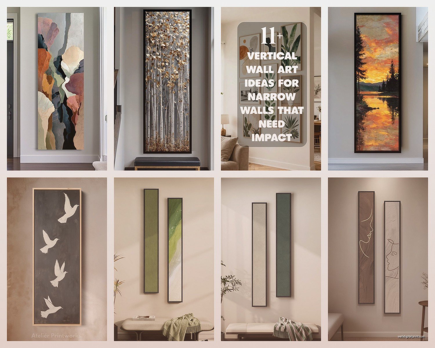 Long Narrow Vertical Wall Art: Tall Slim Portrait Pieces