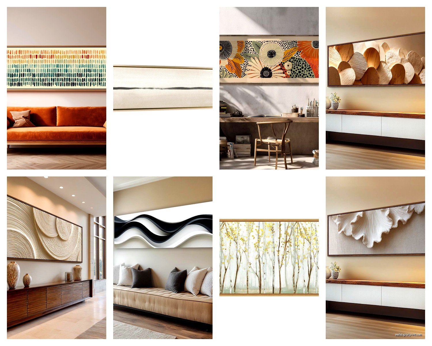 Long Thin Horizontal Wall Art: Slim Panoramic Designs