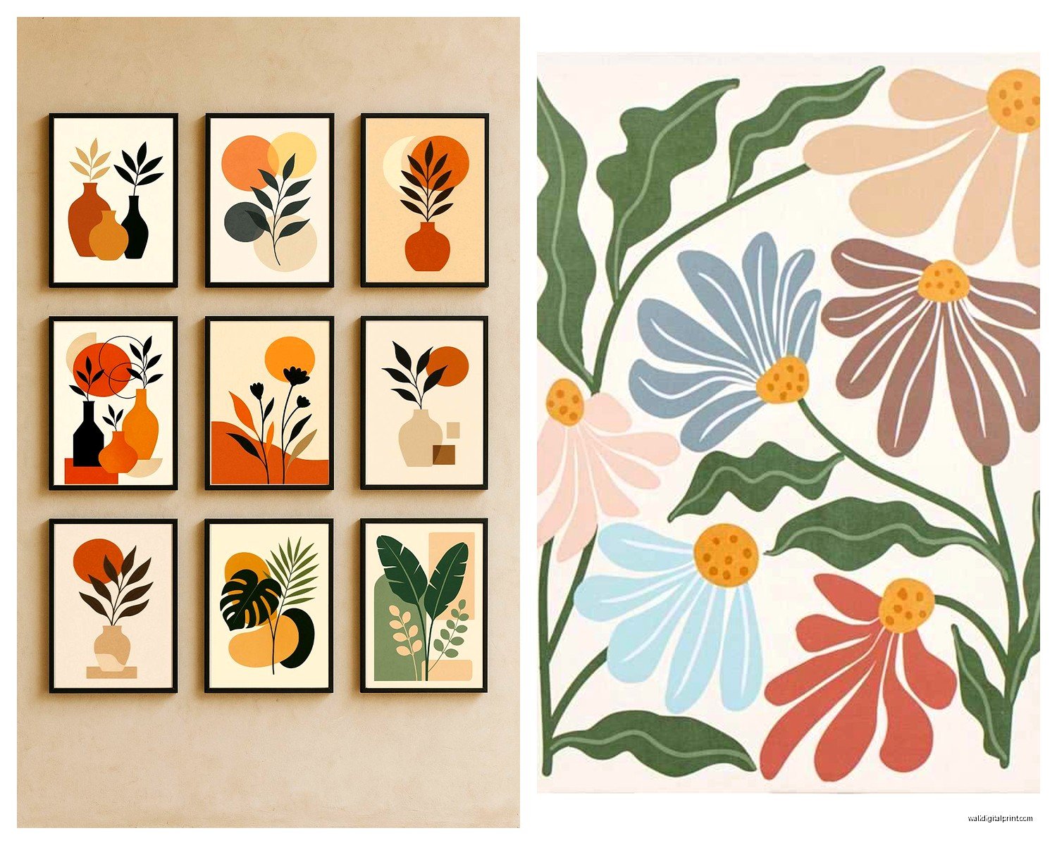 Modern Boho Wall Art: Contemporary Bohemian Eclectic Mix