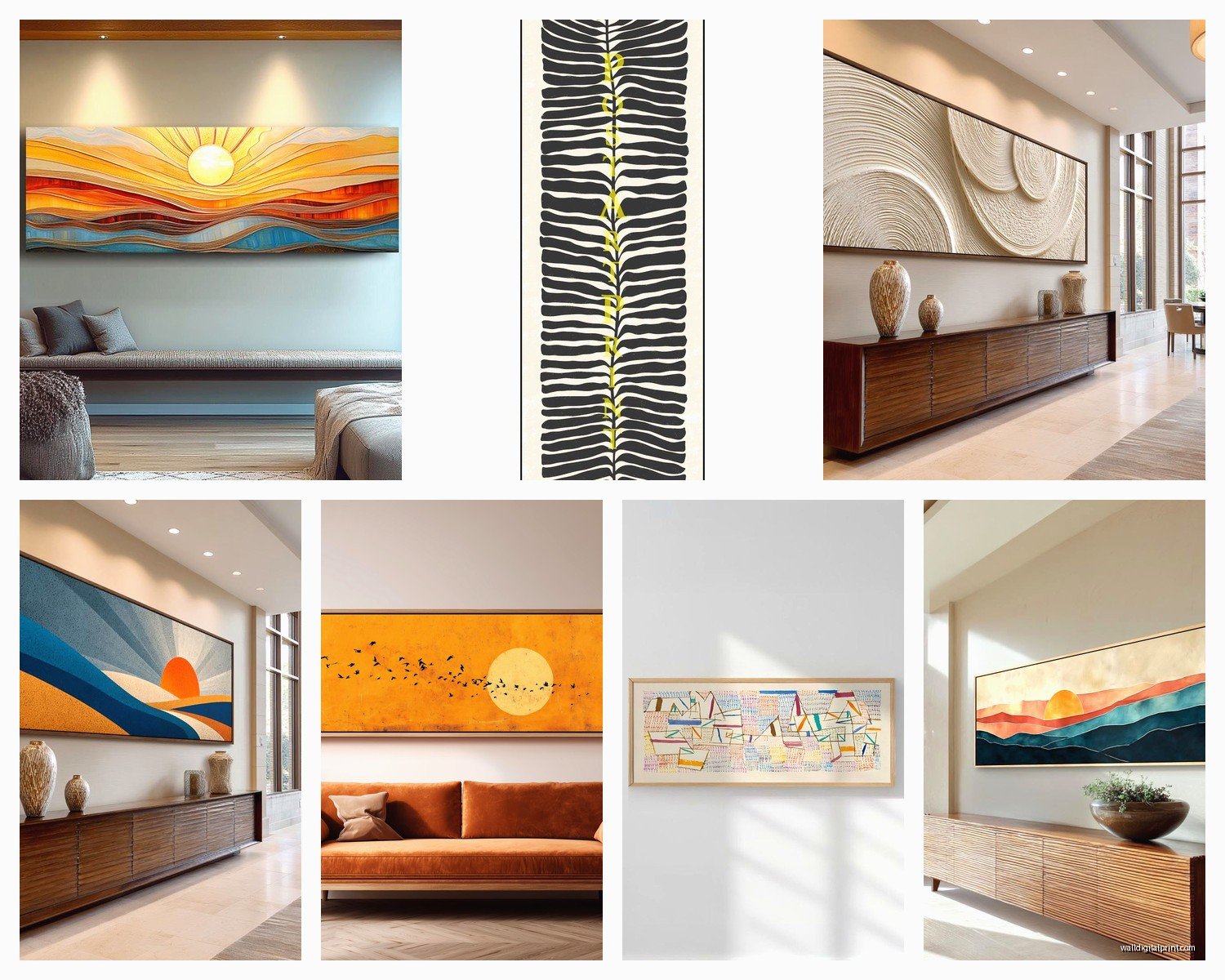 Narrow Horizontal Wall Art: Long Thin Landscape Pieces