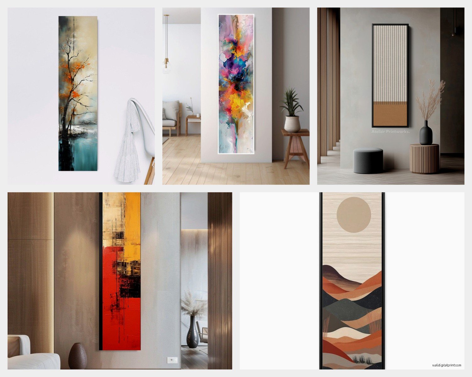 Narrow Vertical Wall Art: Slim Tall Portrait Pieces