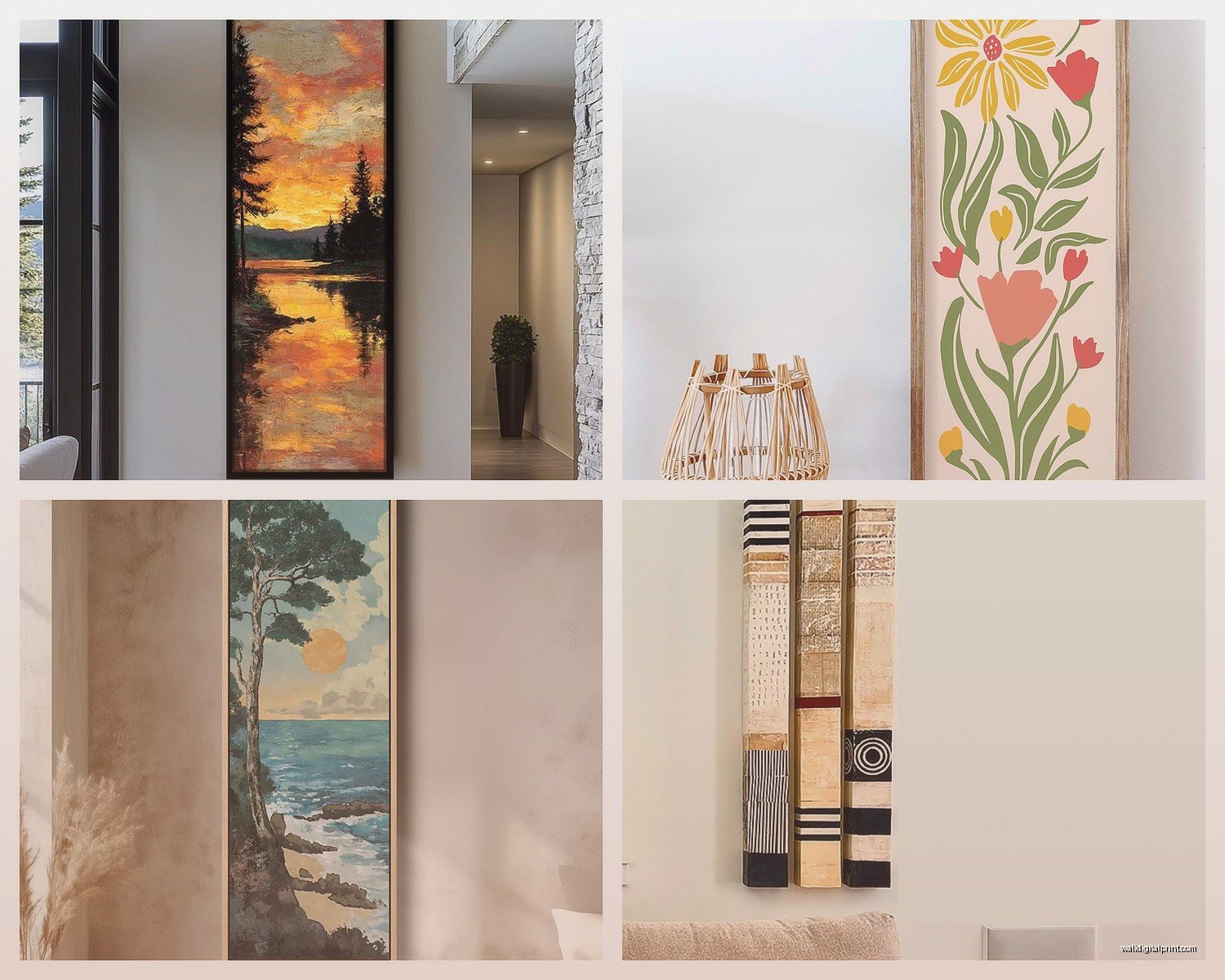 Narrow Wall Art: Slim Vertical Thin Space-Saving Pieces