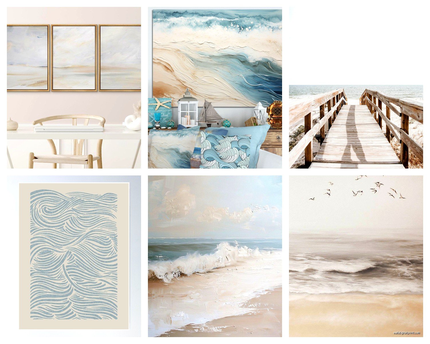 Neutral Beach Wall Art: Subtle Coastal Decor