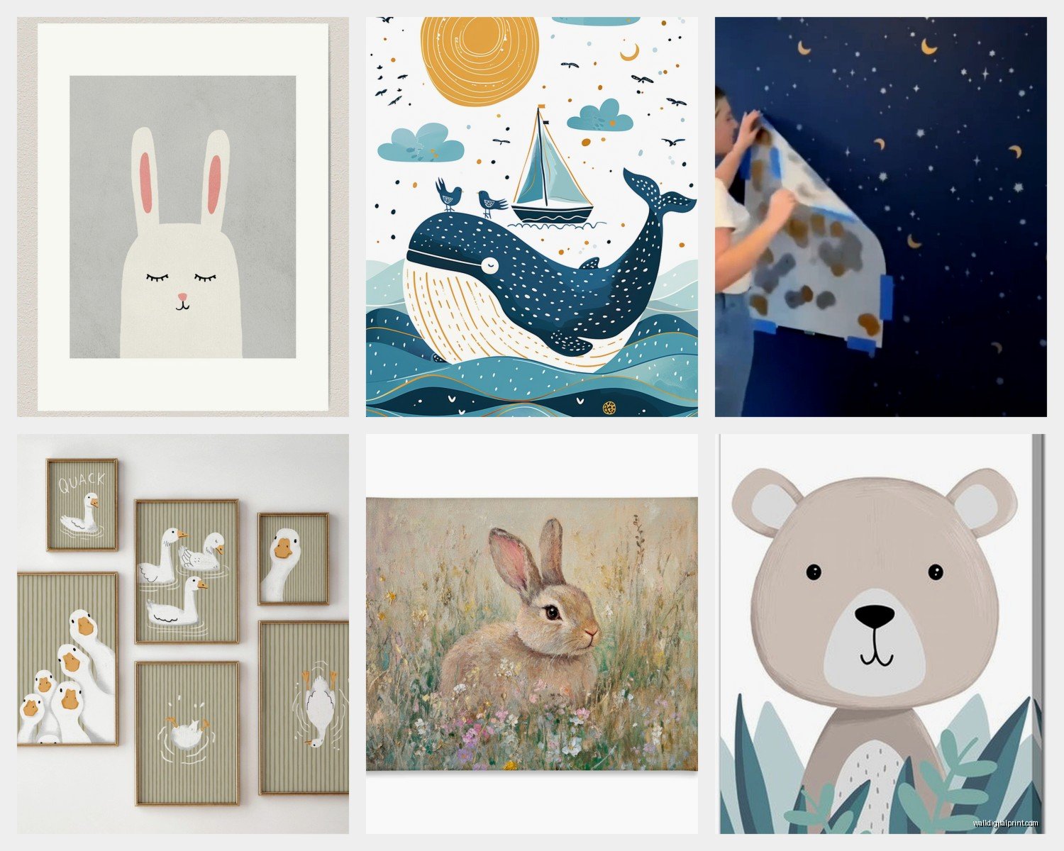 Nursery Room Wall Art: Infant Baby Sweet Gentle Designs