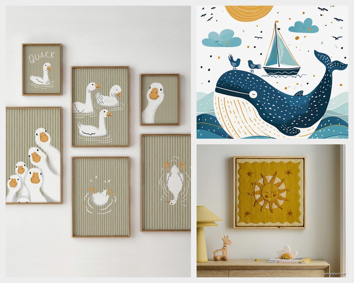 Nursery Room Wall Art: Infant Baby Sweet Gentle Designs