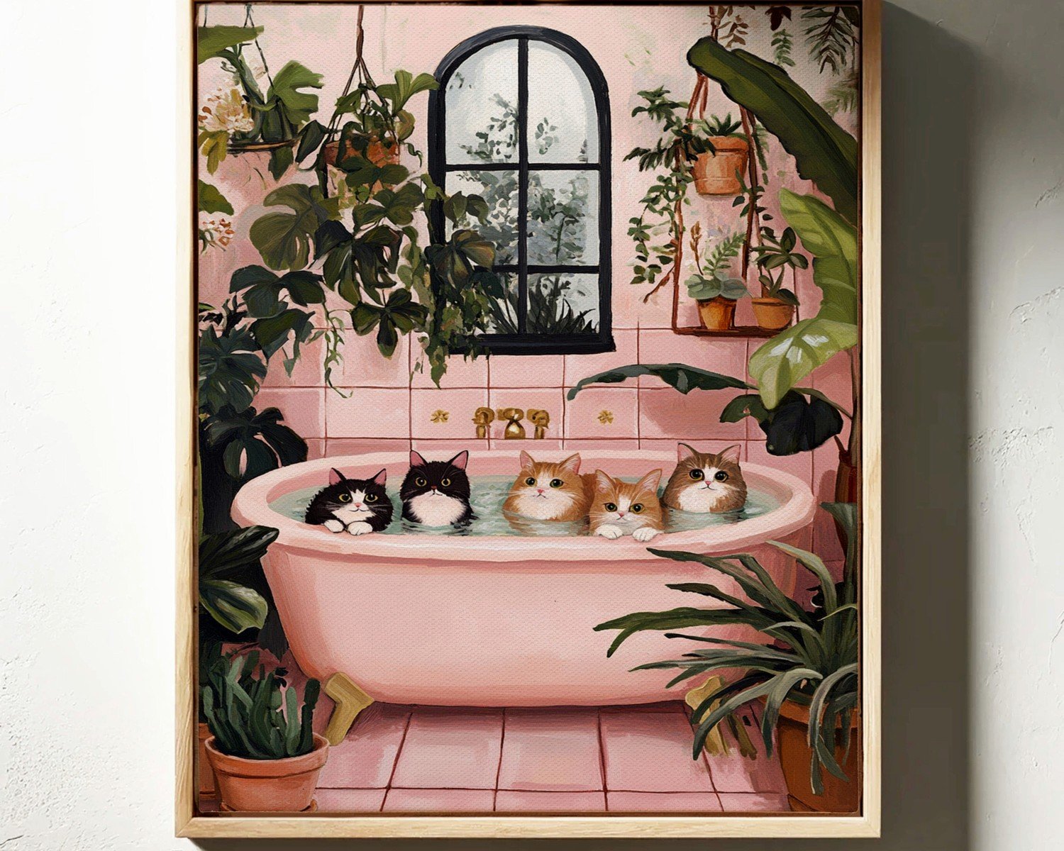 Pink Bathroom Wall Art: Feminine Rose Bath Space Decor