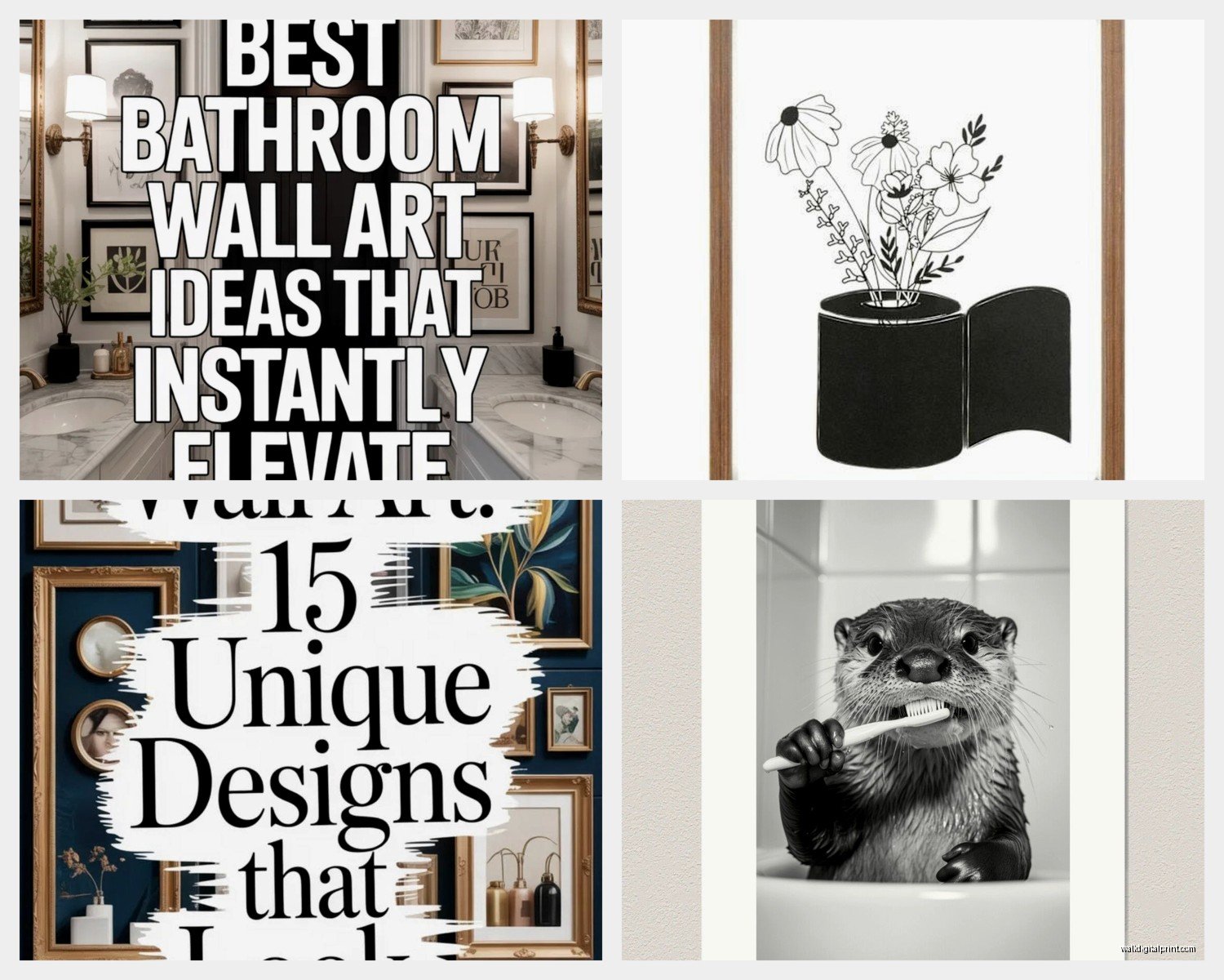 Powder Room Wall Art: Small Guest Half Bath Decor