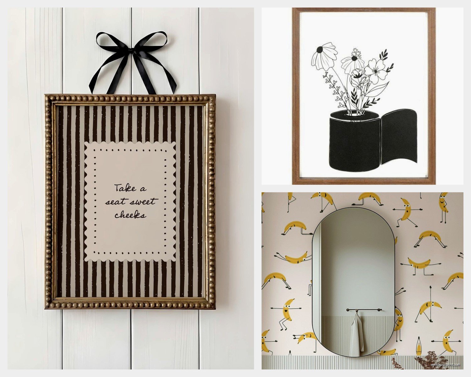 Powder Room Wall Art: Small Guest Half Bath Decor