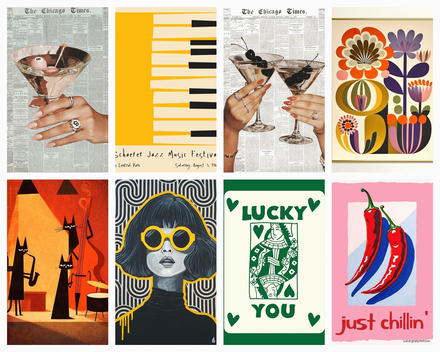 Retro Wall Art: Vintage 1950s-1980s Nostalgia Decor