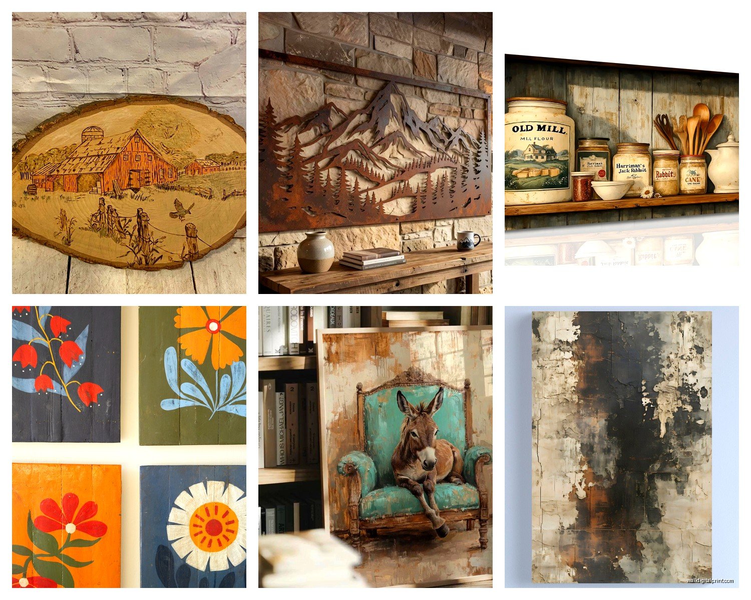 Rustic Wall Art: Farmhouse Country Cabin Decor