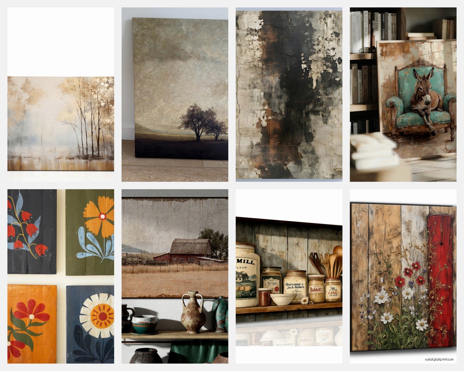 Rustic Wall Art: Farmhouse Country Cabin Decor