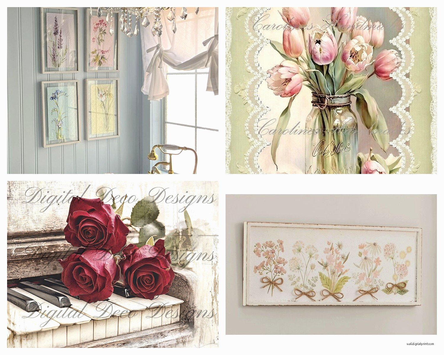 Shabby Chic Wall Art: Distressed Vintage Feminine Decor