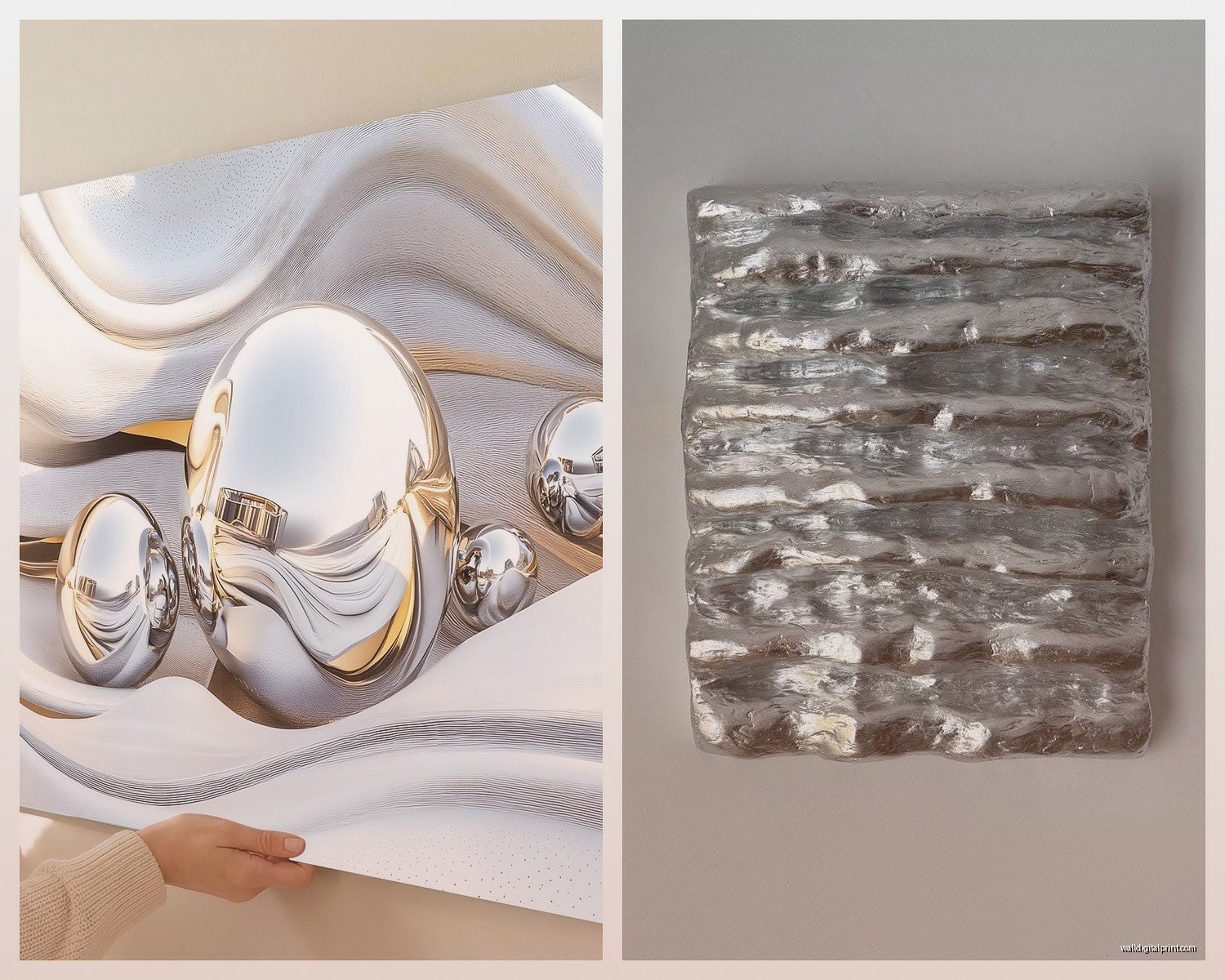 Silver Abstract Wall Art: Metallic Modern Non-Representational