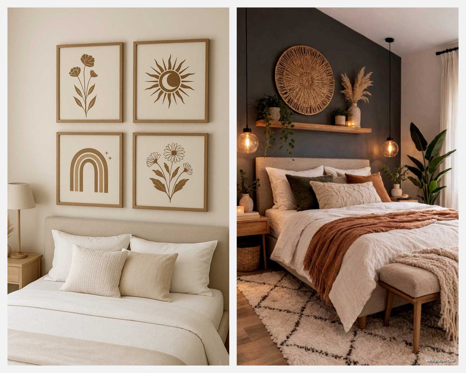 Simple Bedroom Wall Art: Uncomplicated Clean Sleep Space