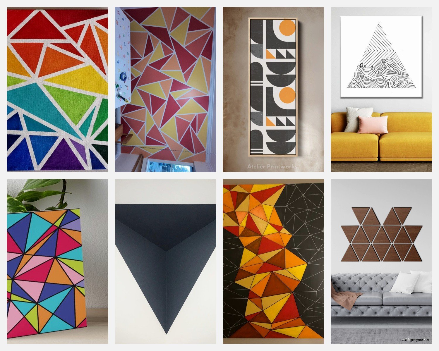 Triangle Wall Art: Geometric Three-Sided Shape Designs