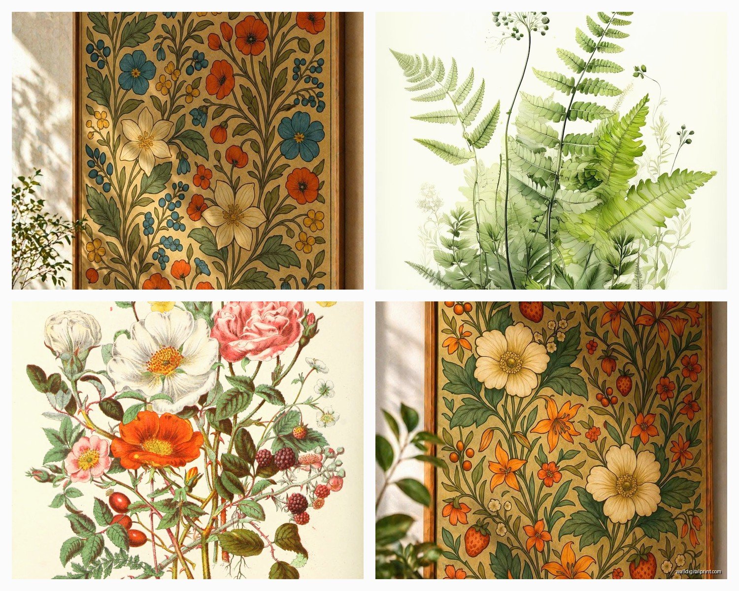 Vintage Botanical Wall Art: Antique Plant Illustrations