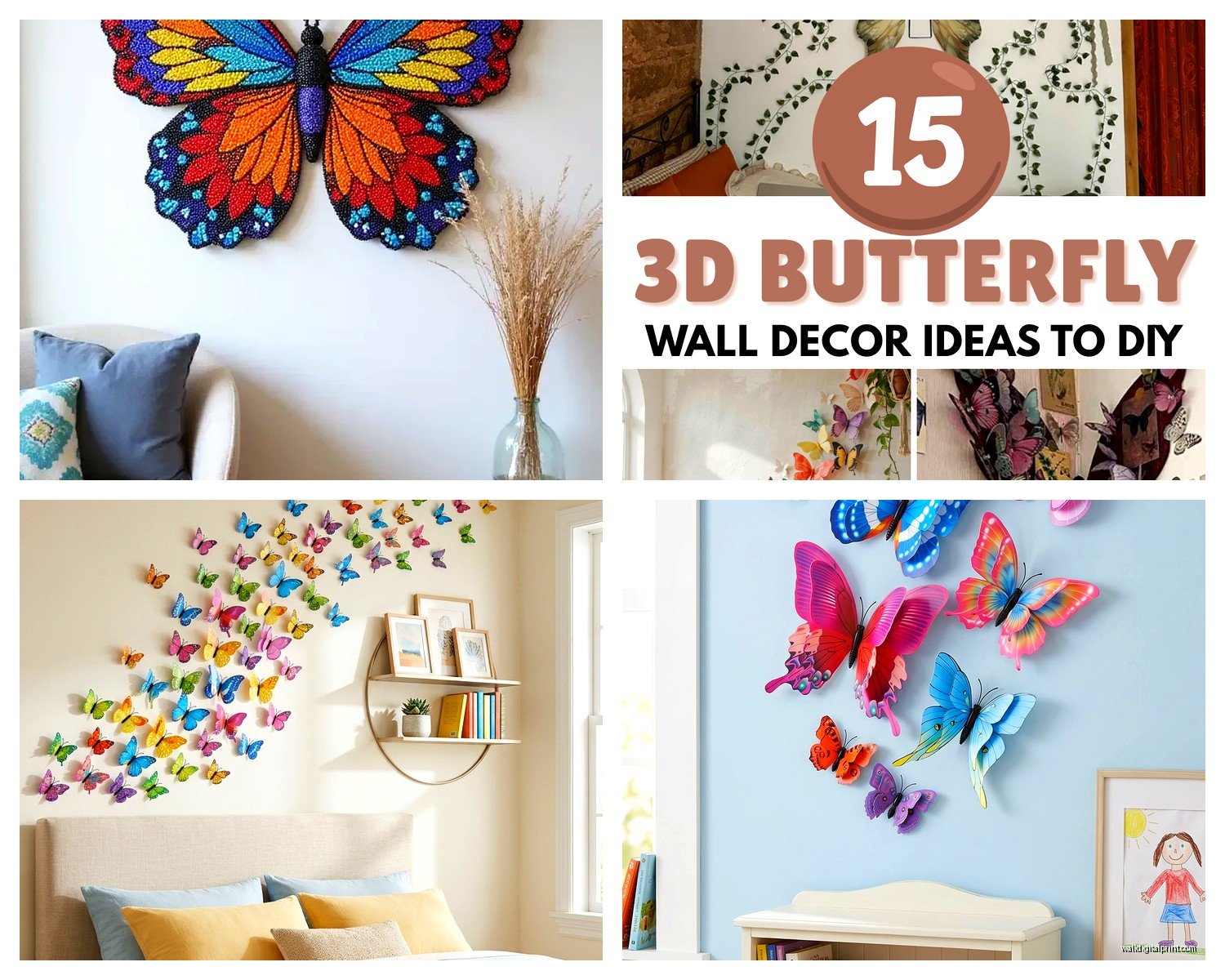 3D Butterfly Wall Art: Dimensional Paper & Metal Designs