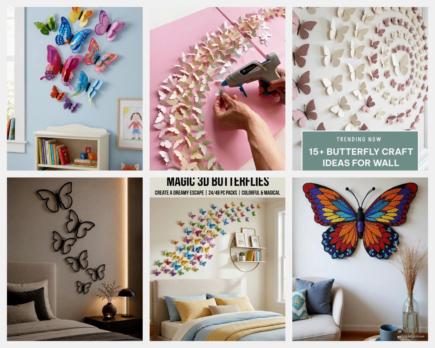 3D Butterfly Wall Art: Dimensional Paper & Metal Designs
