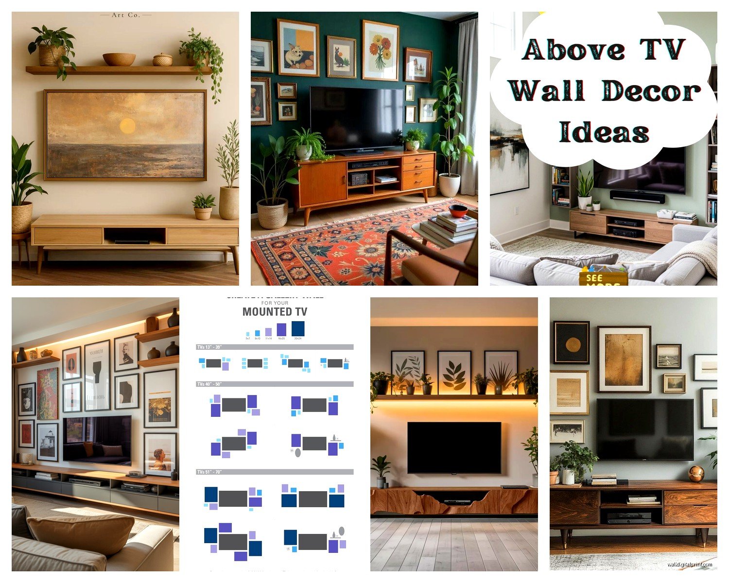 Above TV Wall Art: Media Console Focal Point Placement