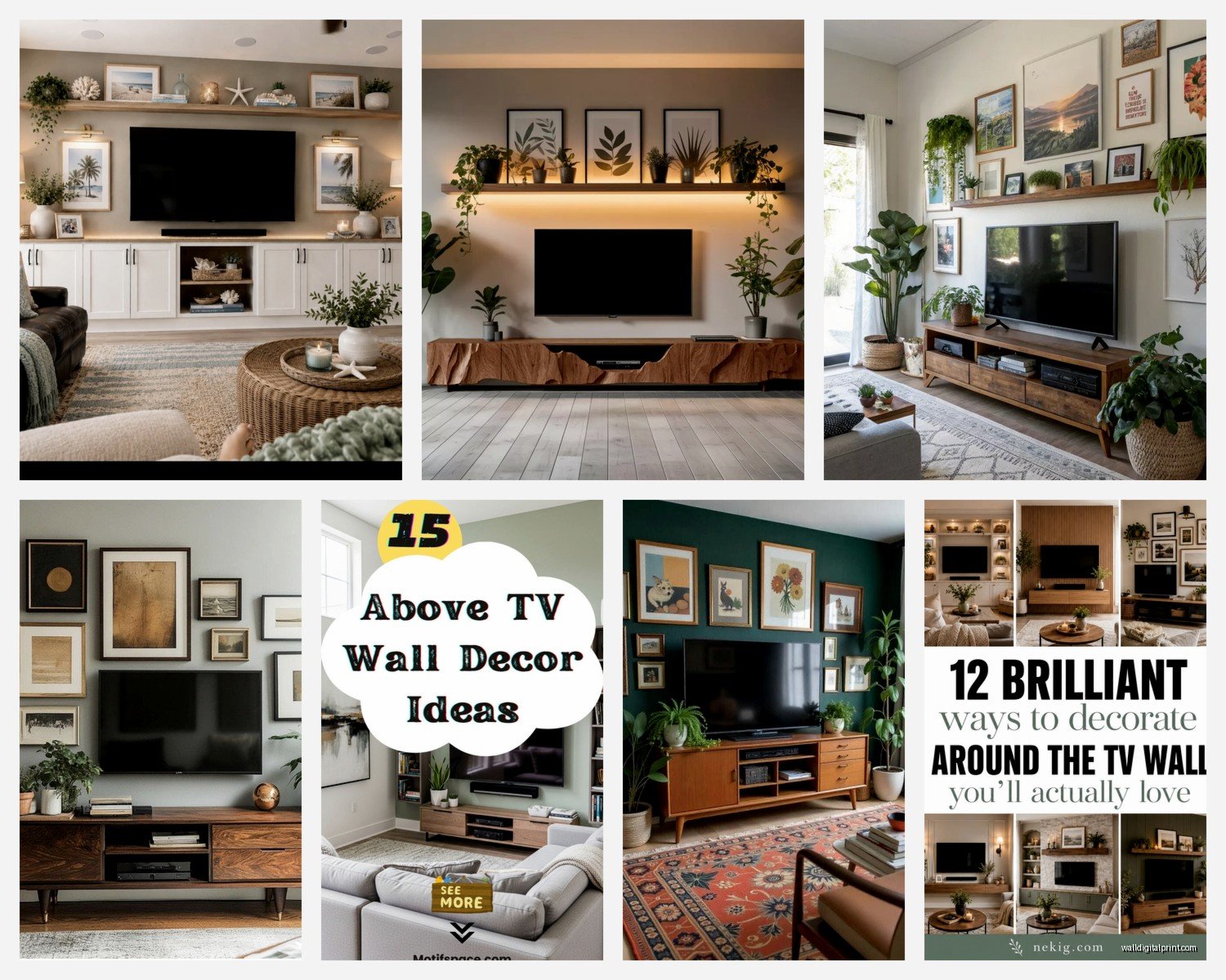 Above TV Wall Art: Media Console Focal Point Placement
