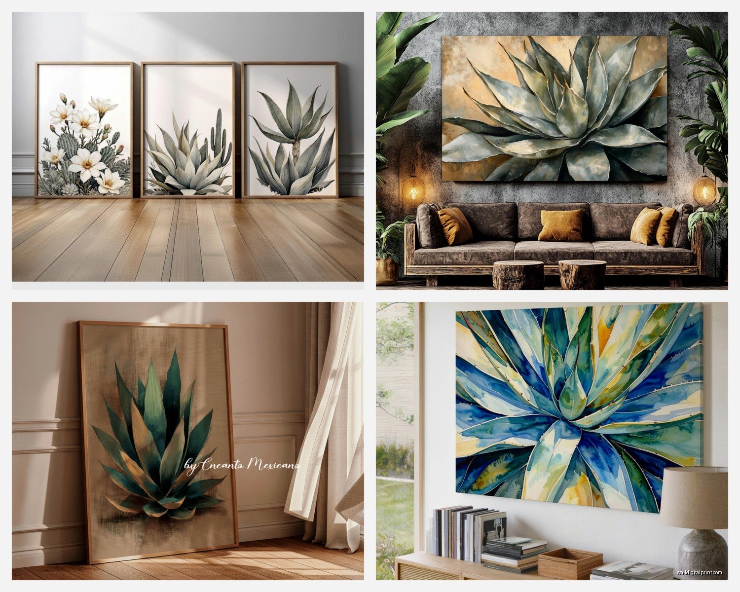 Agave Wall Art: Desert Succulent Botanical Prints