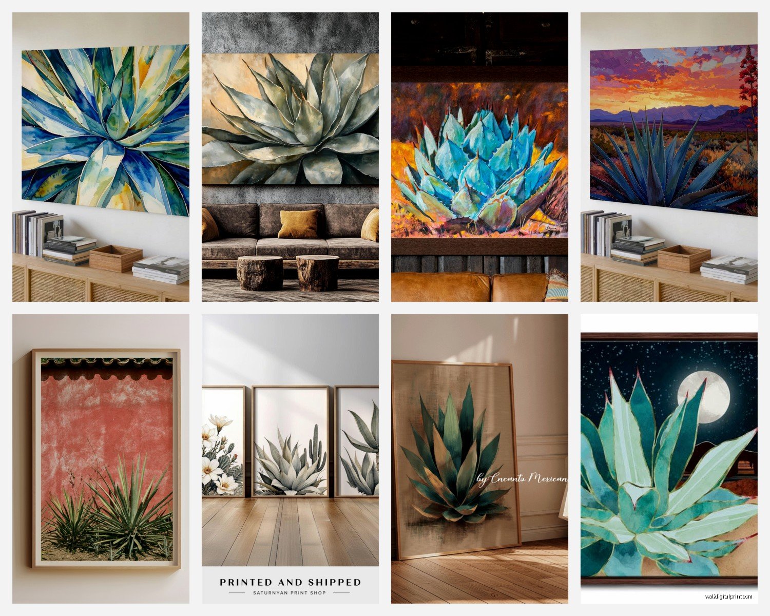 Agave Wall Art: Desert Succulent Botanical Prints