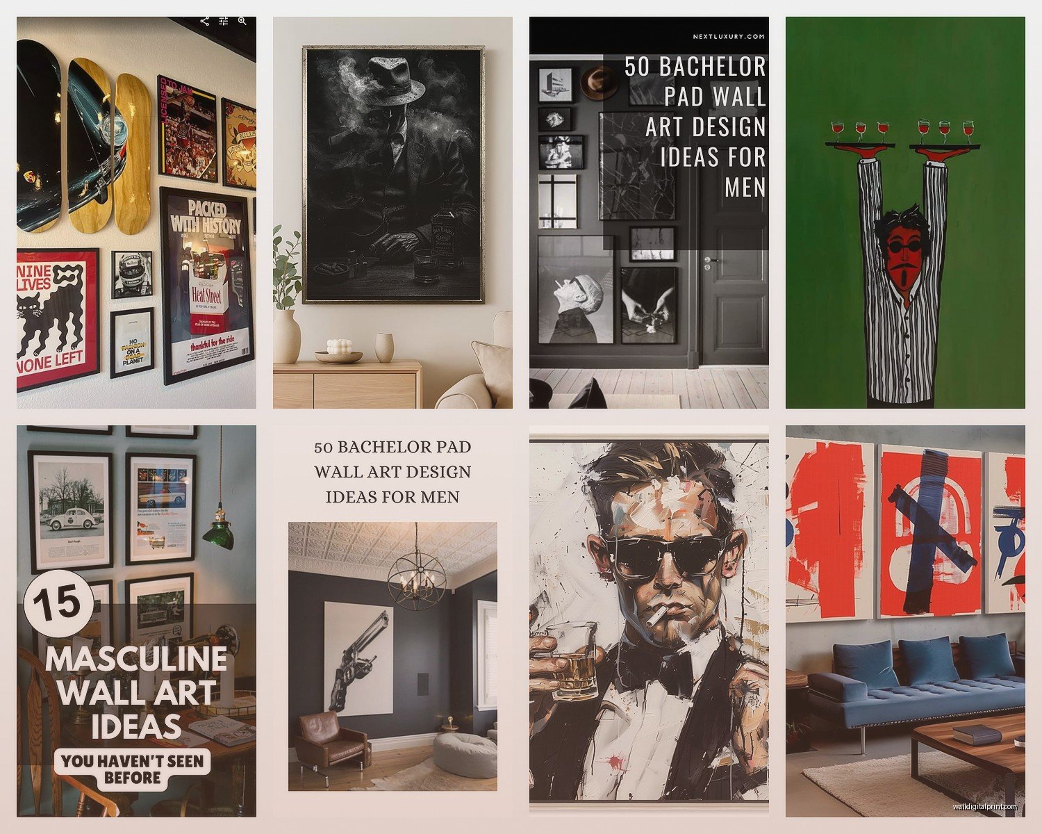 Bachelor Pad Wall Art: Single Man Apartment Guy Decor
