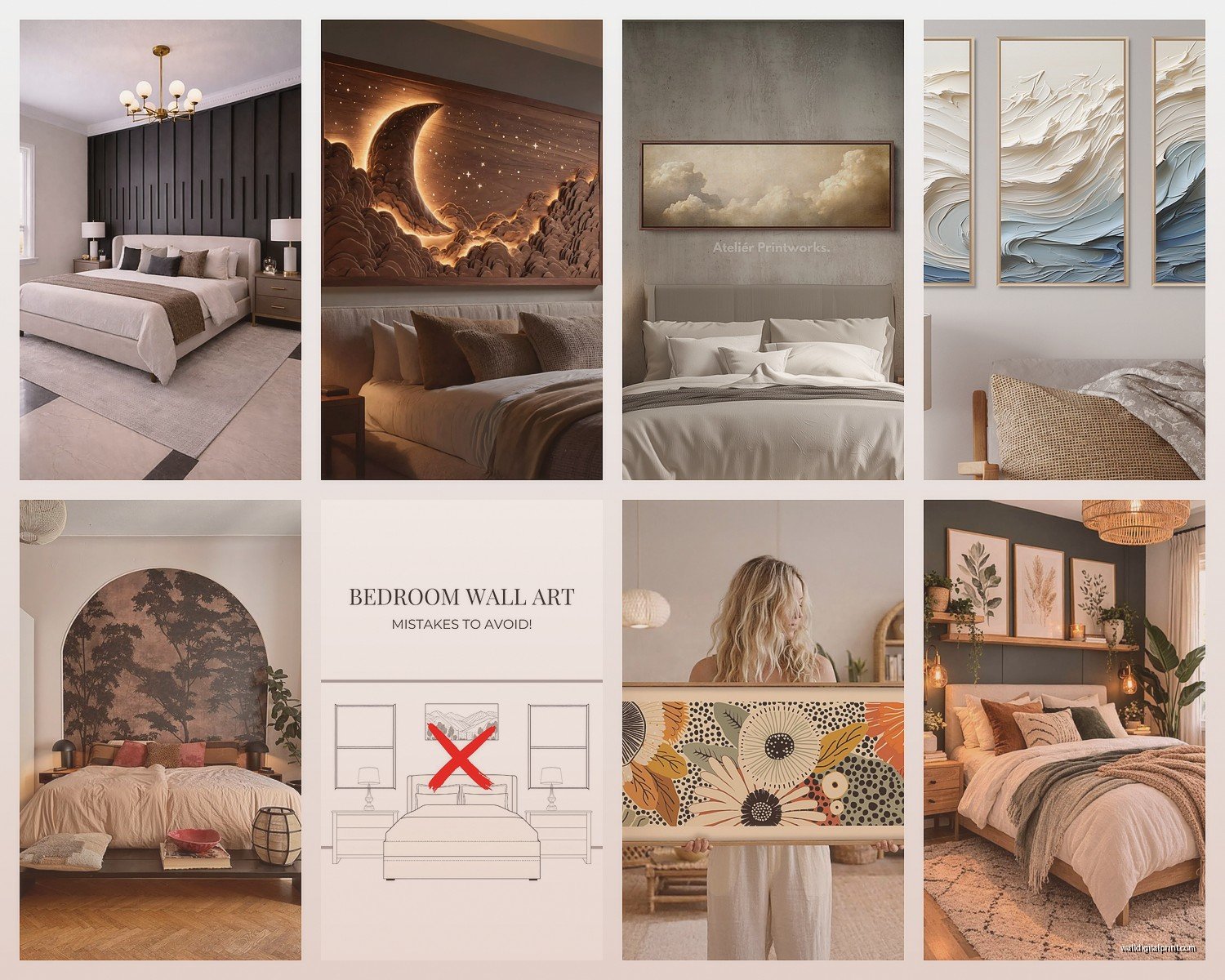 Bedroom Wall Art Above Bed: Headboard Focal Point Master
