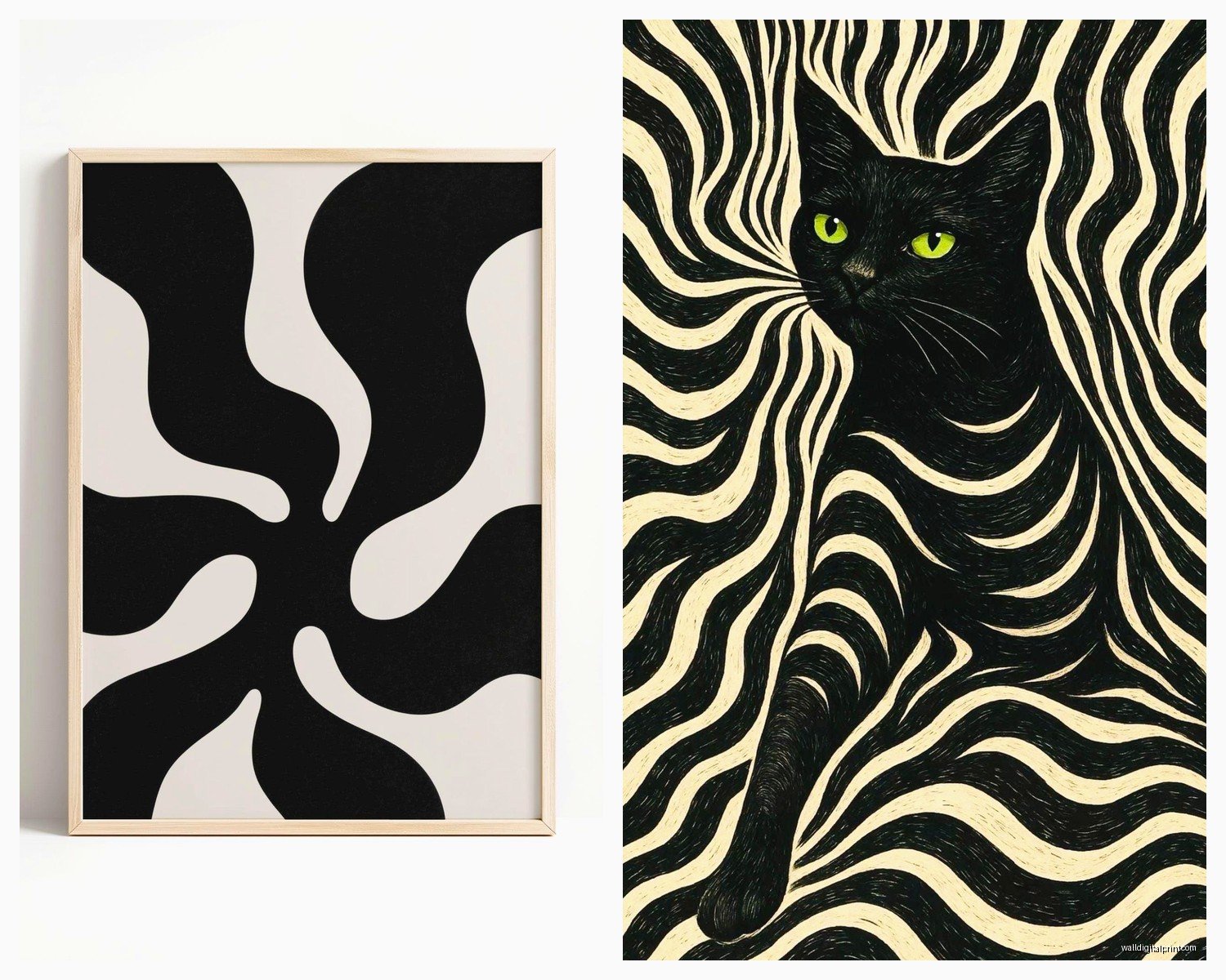 Black Abstract Wall Art: Dark Modern Non-Representational