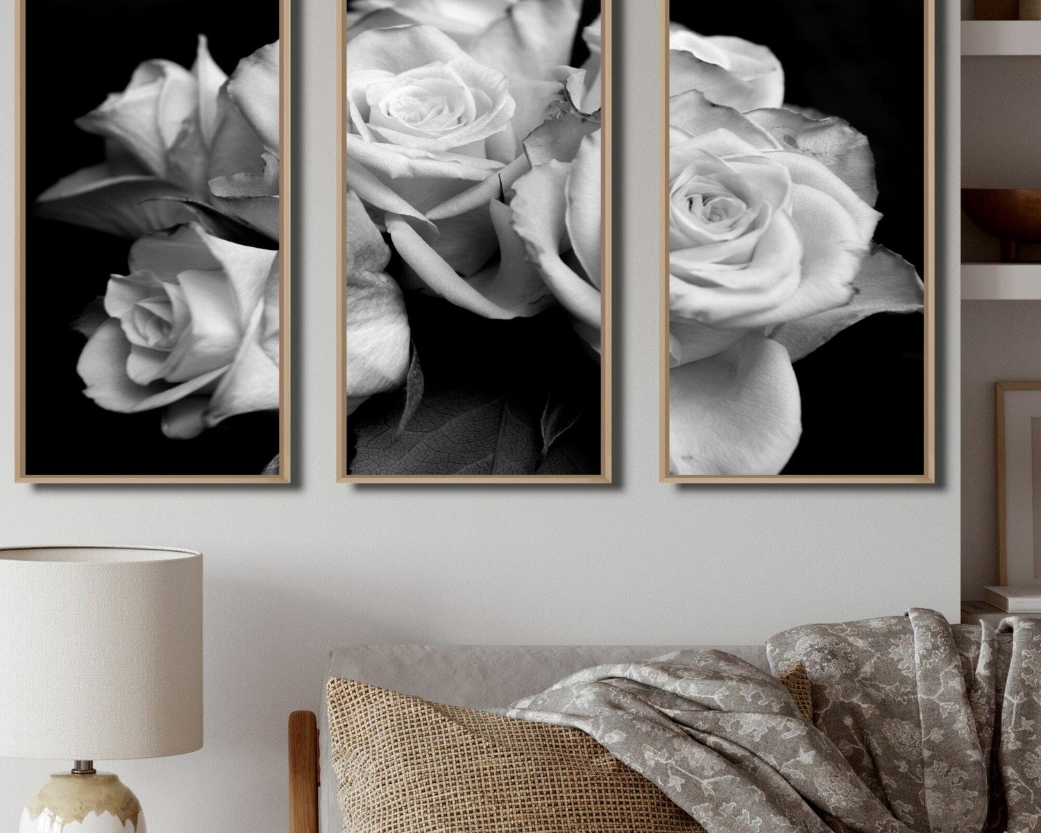 Black and White Flower Wall Art: Classic Monochrome Botanical
