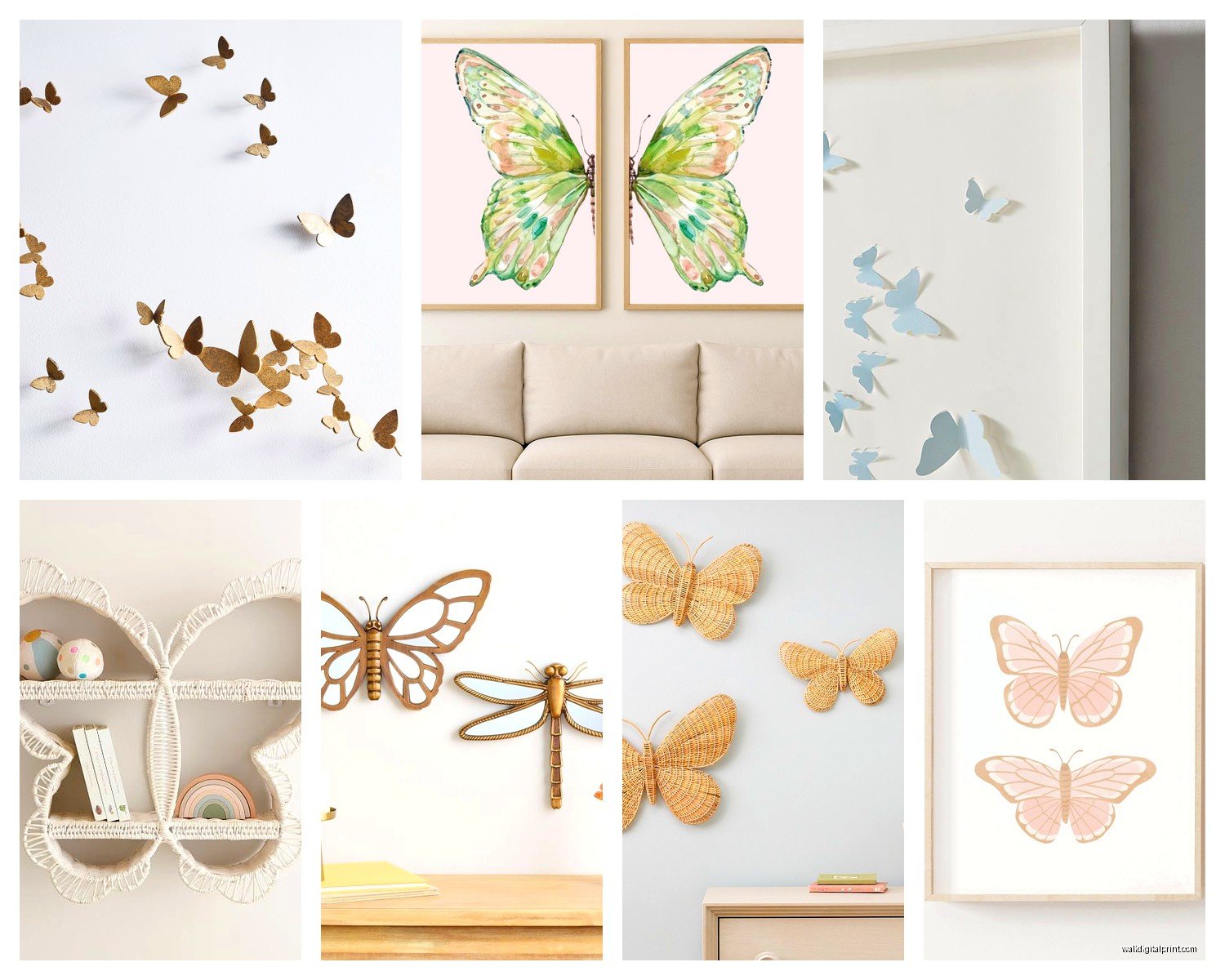 Butterfly Nursery Wall Art: Garden Baby Room Decor