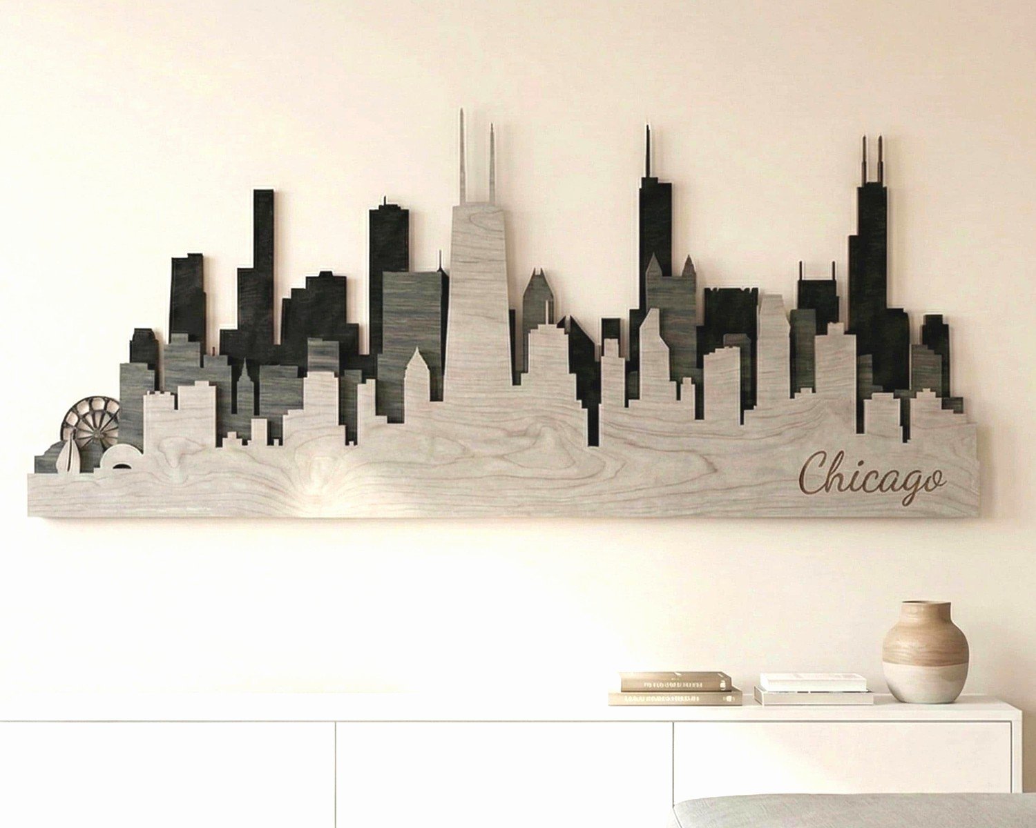 City Skyline Wall Art: Urban Architecture Silhouettes