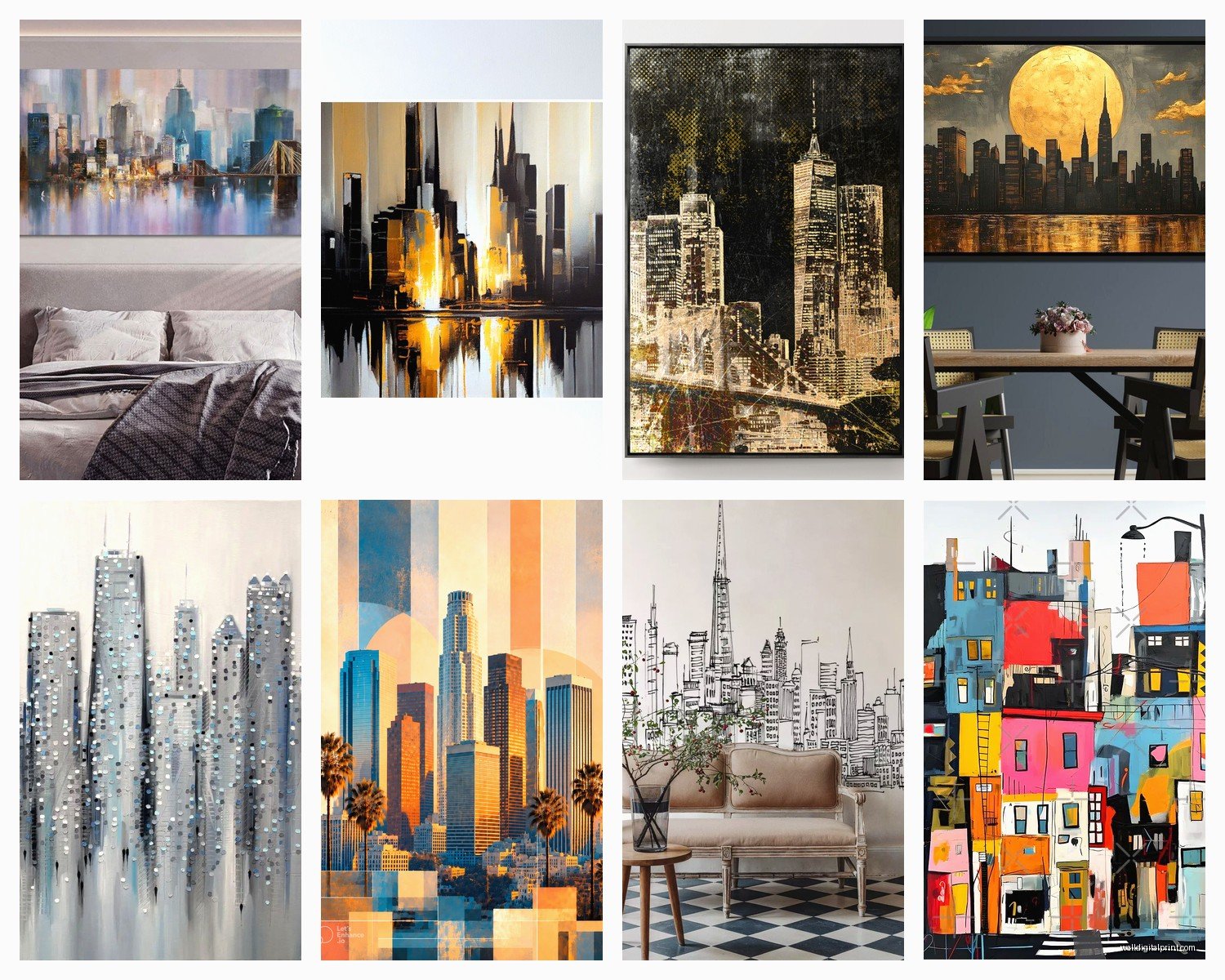 Cityscape Wall Art: Urban Skyline Architecture Photography