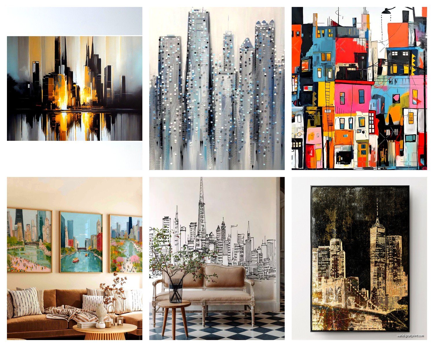 Cityscape Wall Art: Urban Skyline Architecture Photography