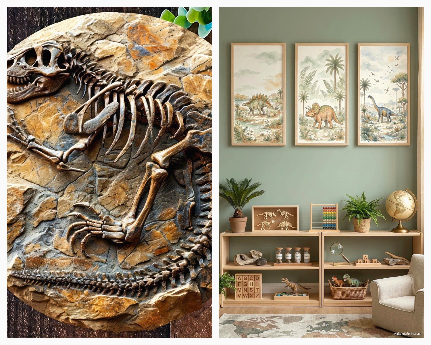 Dinosaur Wall Art: Kids Room Decor & Educational Prints