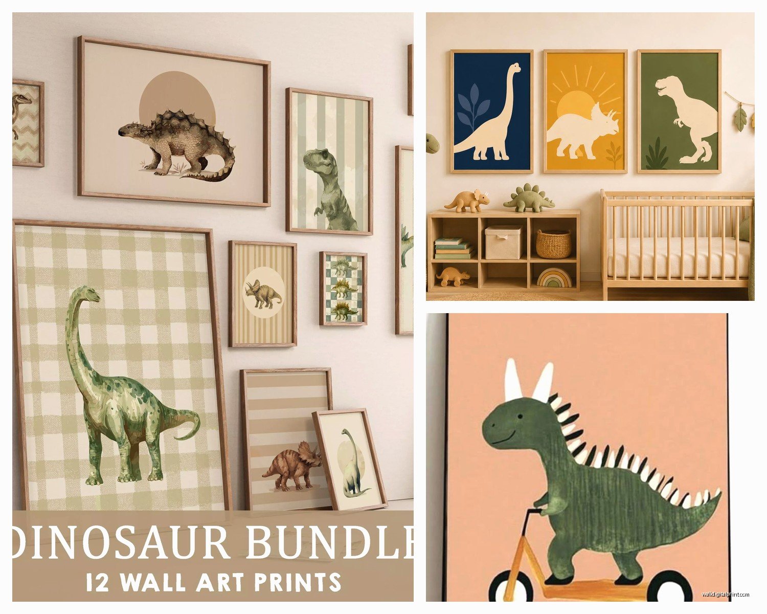 Dinosaur Wall Art: Kids Room Decor & Educational Prints