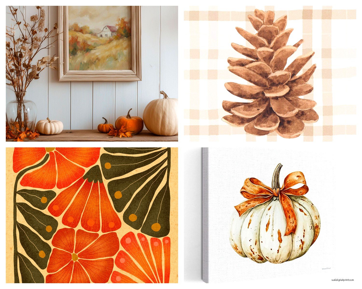 Fall Wall Art: Autumn Seasonal Decor & Harvest Themes