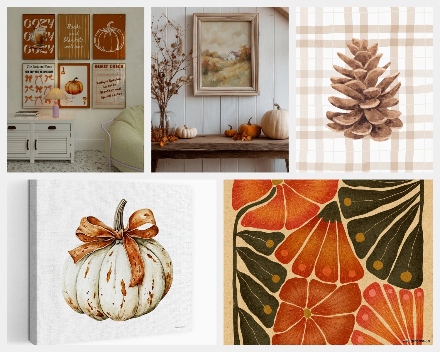 Fall Wall Art: Autumn Seasonal Decor & Harvest Themes