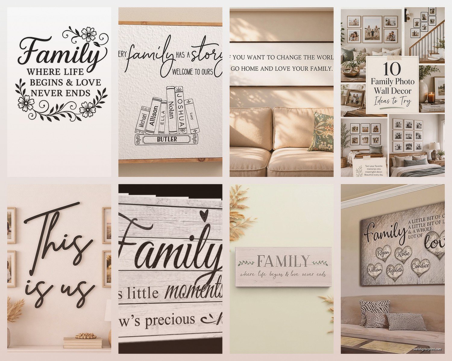 Family Wall Art: Personalized Photo & Quote Displays