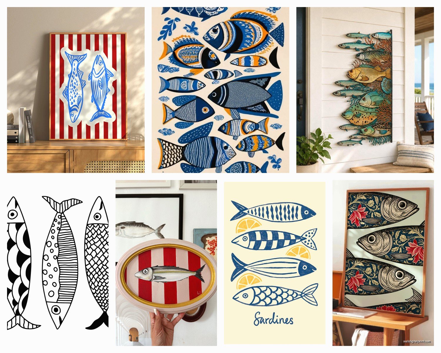Fish Wall Art: Aquatic Ocean & Lake Fishing Decor