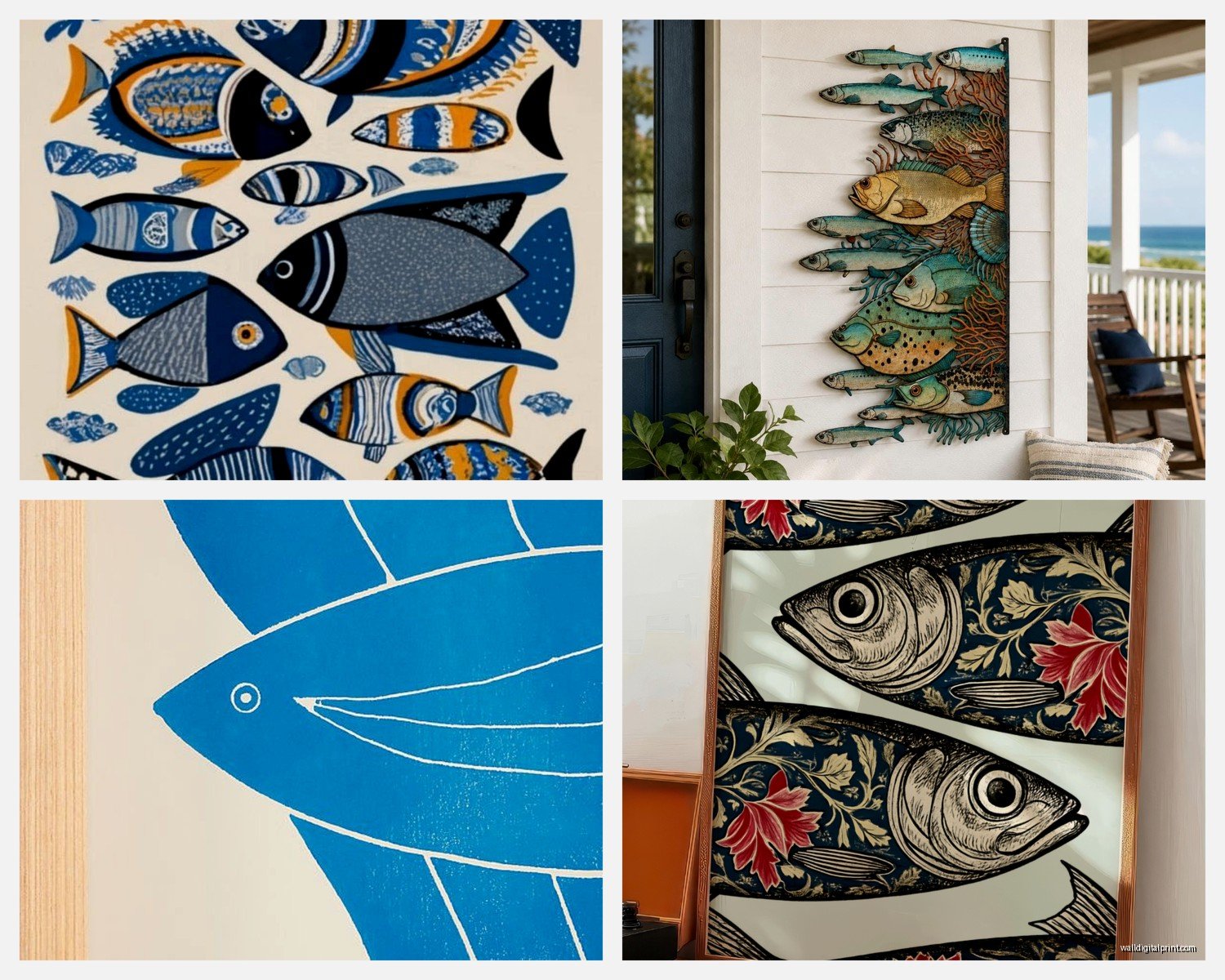 Fish Wall Art: Aquatic Ocean & Lake Fishing Decor