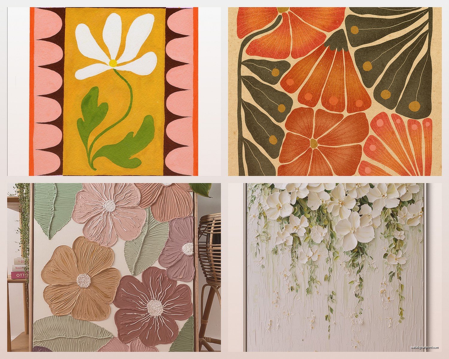 Flower Wall Art: Floral Botanical Prints & Paintings