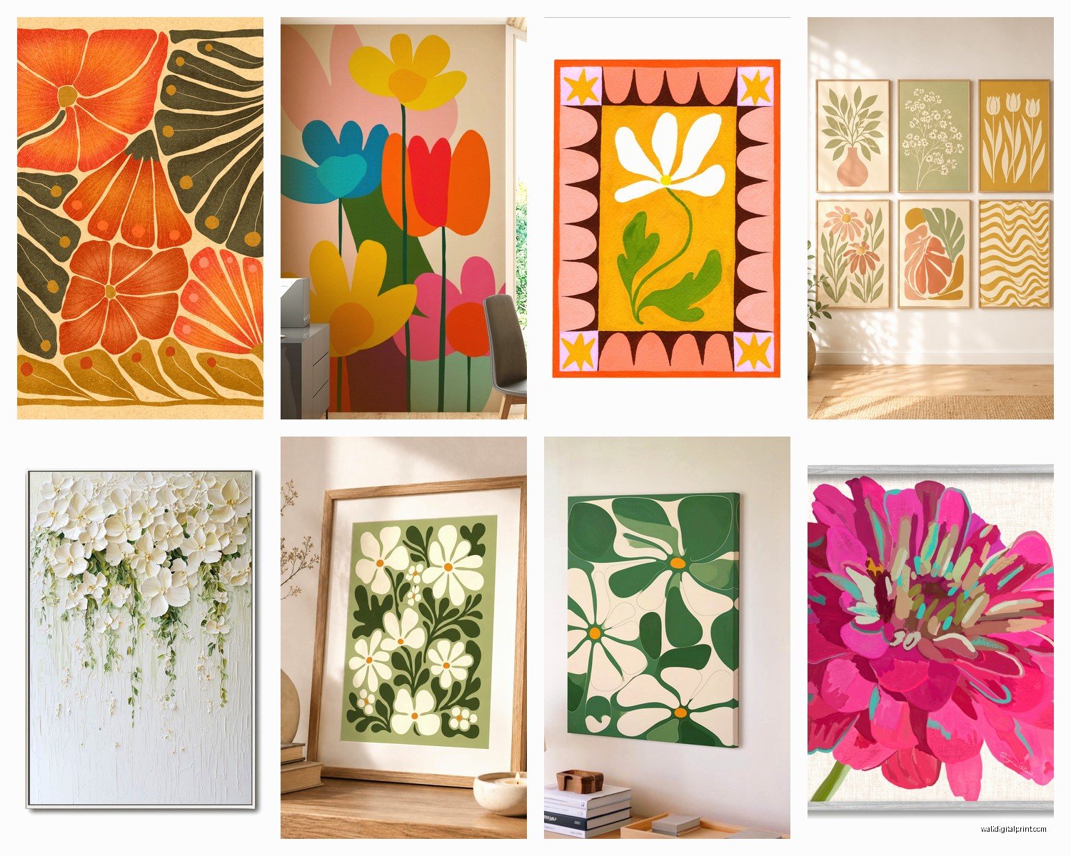 Flower Wall Art: Floral Botanical Prints & Paintings
