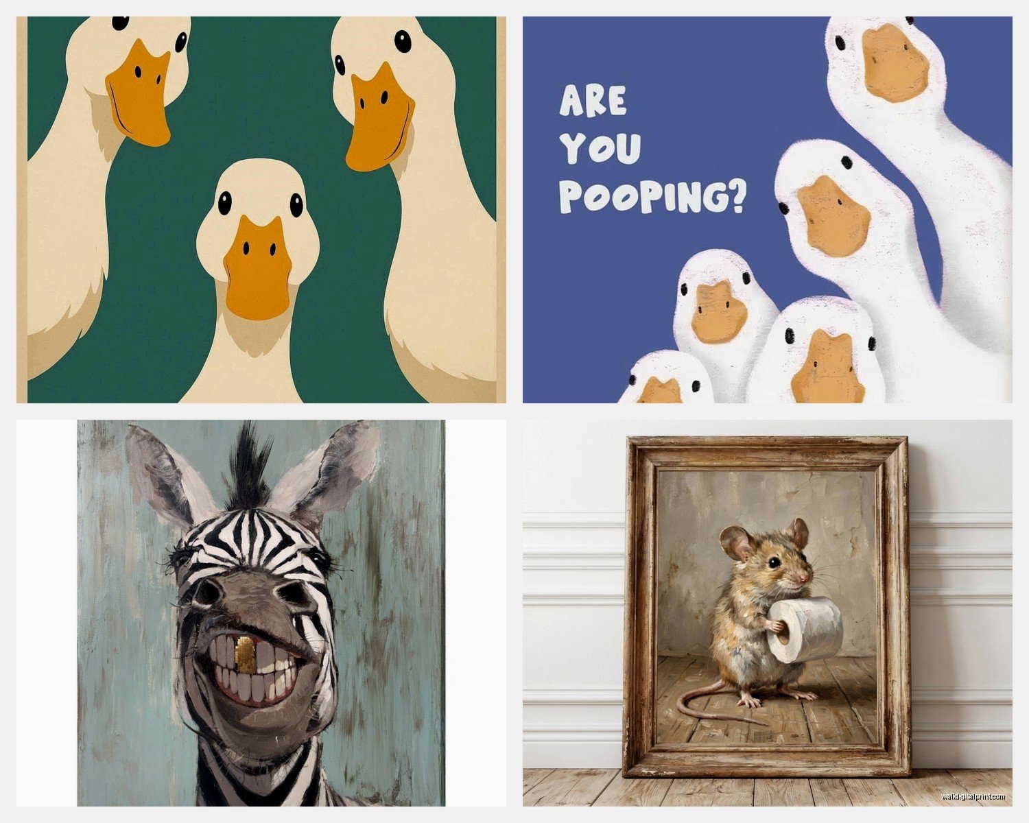 Funny Animal Wall Art: Humorous Pet & Wildlife Prints